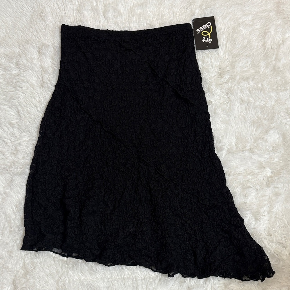 NWT Art Class Black Lace Asymmetrical Youth Size 8 Skirt